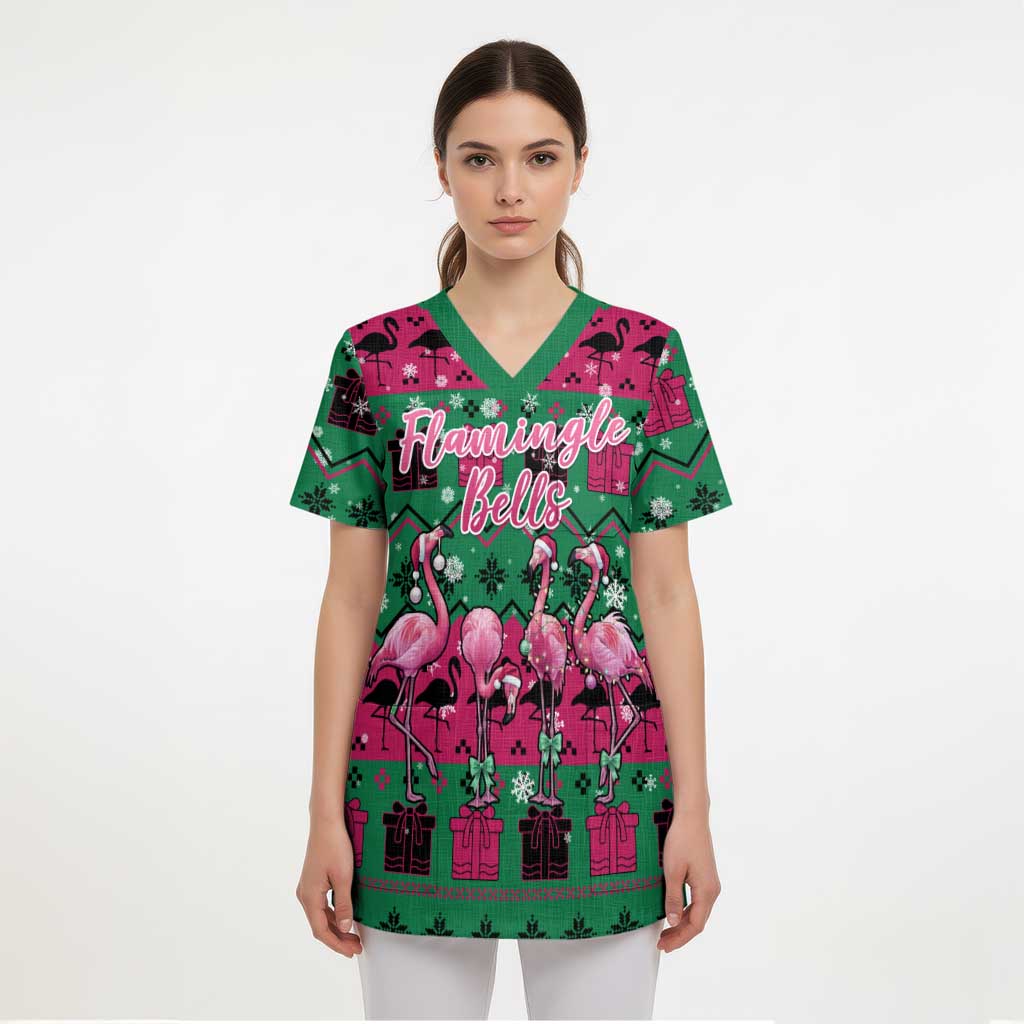 Firefighter Presents Christmas Scrub Top Xmas Holiday Patterns - undefined