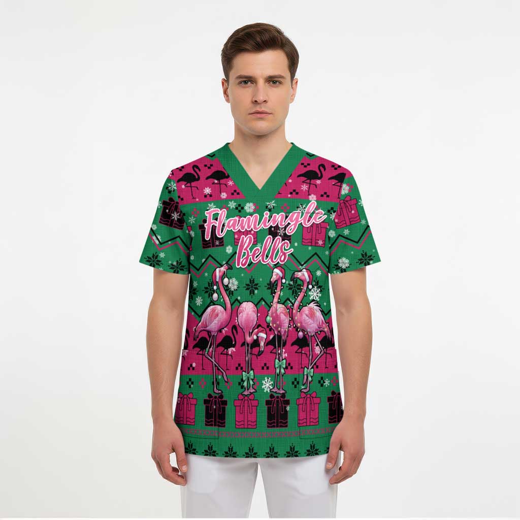 Firefighter Presents Christmas Scrub Top Xmas Holiday Patterns - undefined