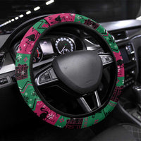 Firefighter Presents Christmas Steering Wheel Cover Xmas Holiday Patterns - Wonder Print Shop