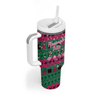 Firefighter Presents Christmas Tumbler With Handle Xmas Holiday Patterns - Wonder Print Shop