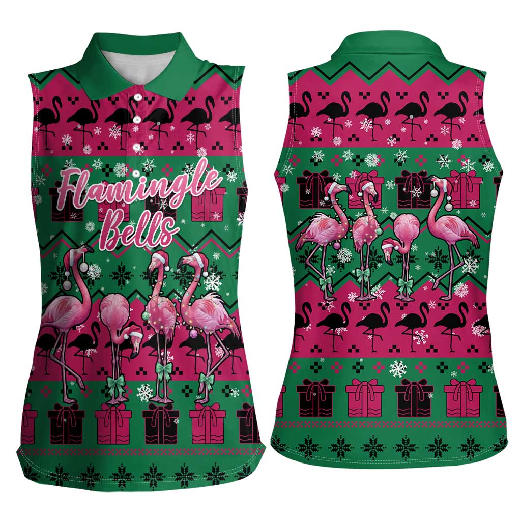 Firefighter Presents Christmas Women Sleeveless Polo Shirt Xmas Holiday Patterns - Wonder Print Shop