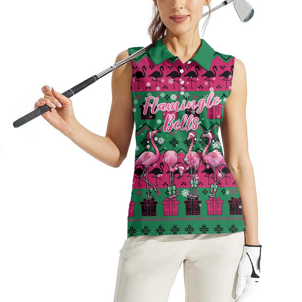 Firefighter Presents Christmas Women Sleeveless Polo Shirt Xmas Holiday Patterns - Wonder Print Shop