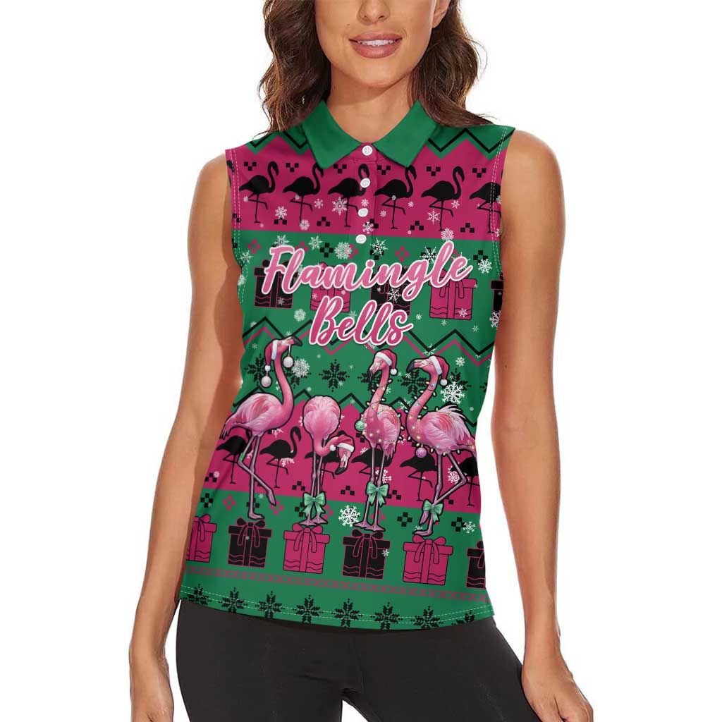Firefighter Presents Christmas Women Sleeveless Polo Shirt Xmas Holiday Patterns - Wonder Print Shop