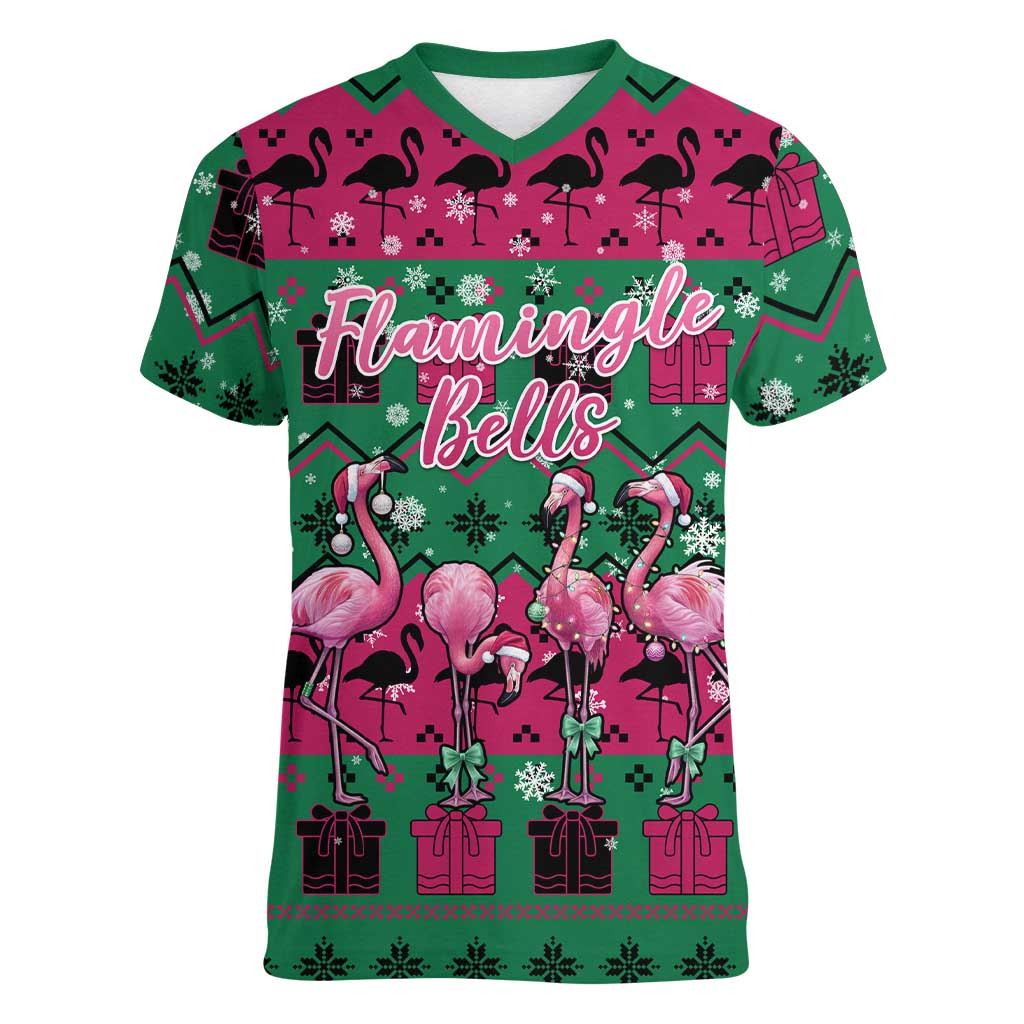 Firefighter Presents Christmas Women V-Neck T-Shirt Xmas Holiday Patterns - Wonder Print Shop