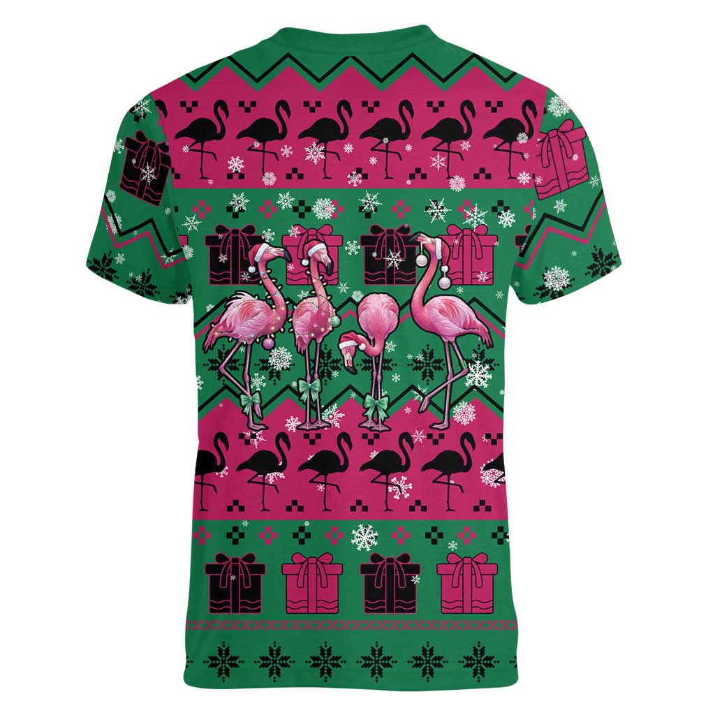 Firefighter Presents Christmas Women V-Neck T-Shirt Xmas Holiday Patterns - Wonder Print Shop