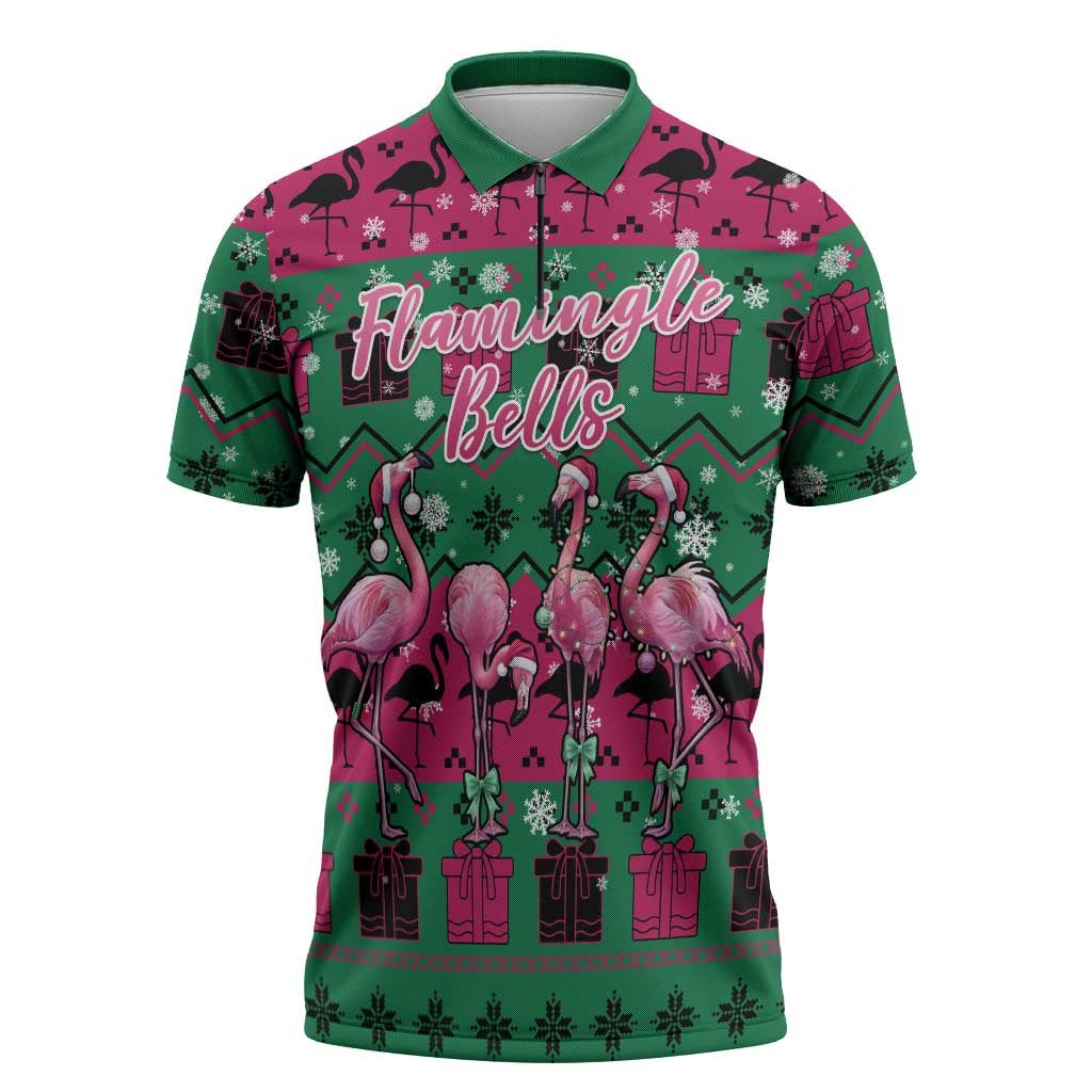 Firefighter Presents Christmas Zipper Polo Shirt Xmas Holiday Patterns - Wonder Print Shop
