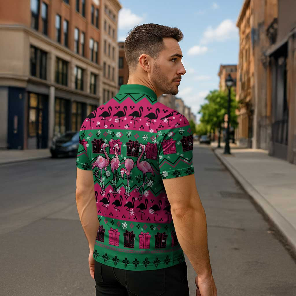 Firefighter Presents Christmas Zipper Polo Shirt Xmas Holiday Patterns - Wonder Print Shop