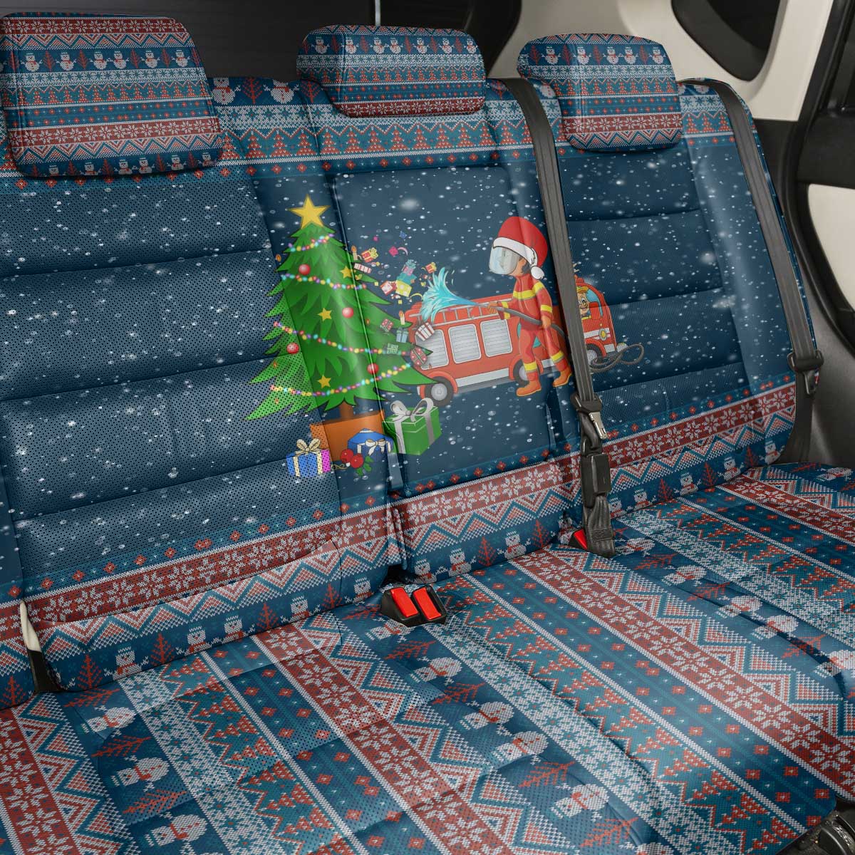Flamingle Bells Xmas Christmas Back Car Seat Cover Xmas Holiday Patterns - Wonder Print Shop