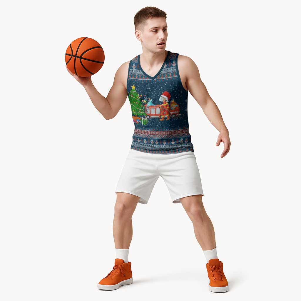 Flamingle Bells Xmas Christmas Basketball Jersey Xmas Holiday Patterns - Wonder Print Shop