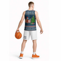 Flamingle Bells Xmas Christmas Basketball Jersey Xmas Holiday Patterns - Wonder Print Shop