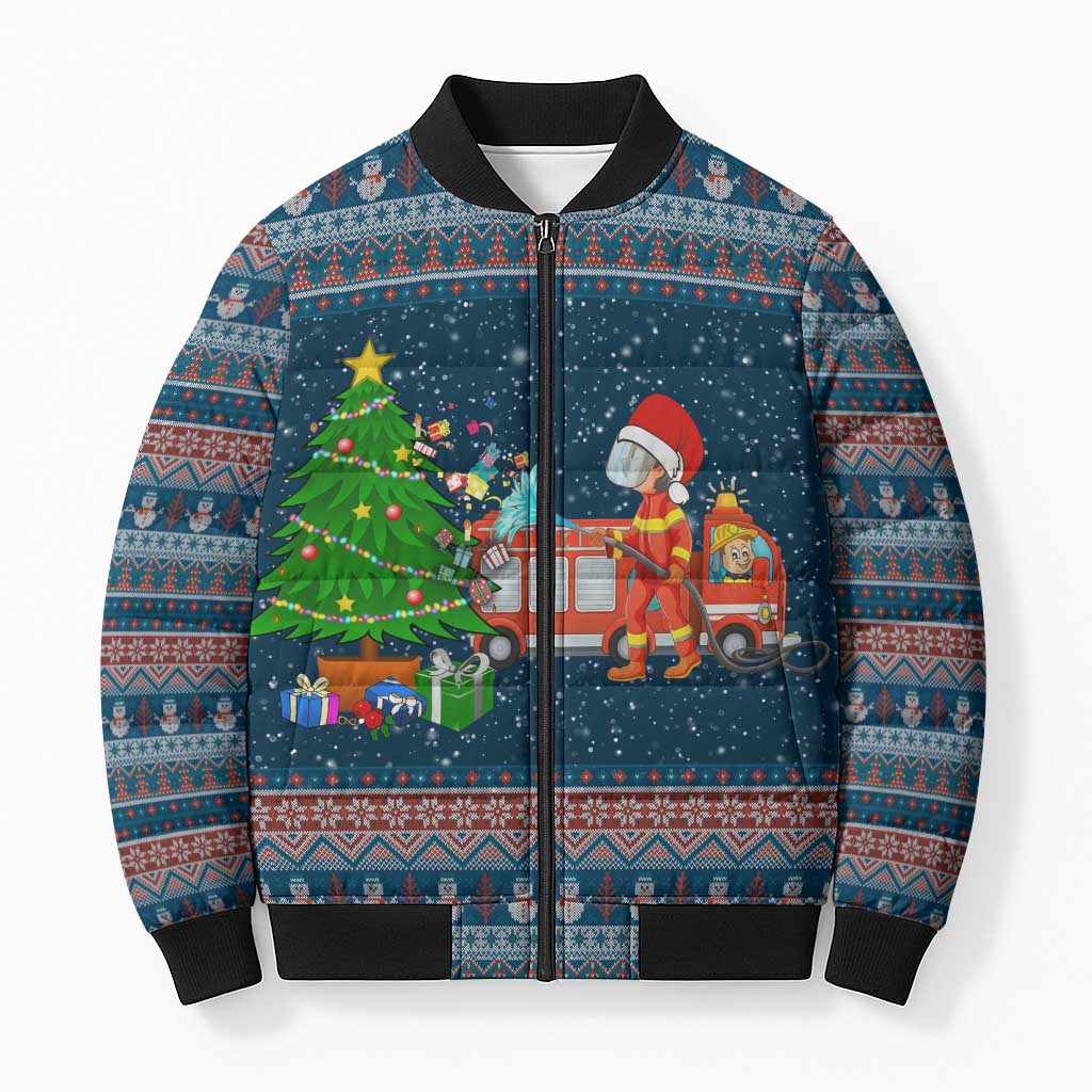 Flamingle Bells Xmas Christmas Bomber Puffer Jacket Xmas Holiday Patterns - Wonder Print Shop