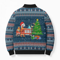Flamingle Bells Xmas Christmas Bomber Puffer Jacket Xmas Holiday Patterns - Wonder Print Shop