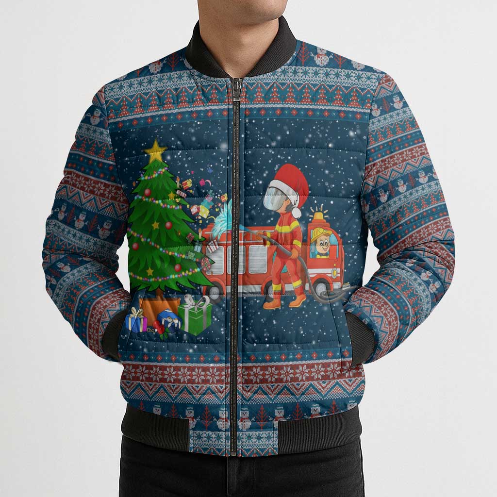 Flamingle Bells Xmas Christmas Bomber Puffer Jacket Xmas Holiday Patterns - Wonder Print Shop