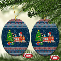 Flamingle Bells Xmas Christmas Ceramic Ornament Xmas Holiday Patterns - Wonder Print Shop