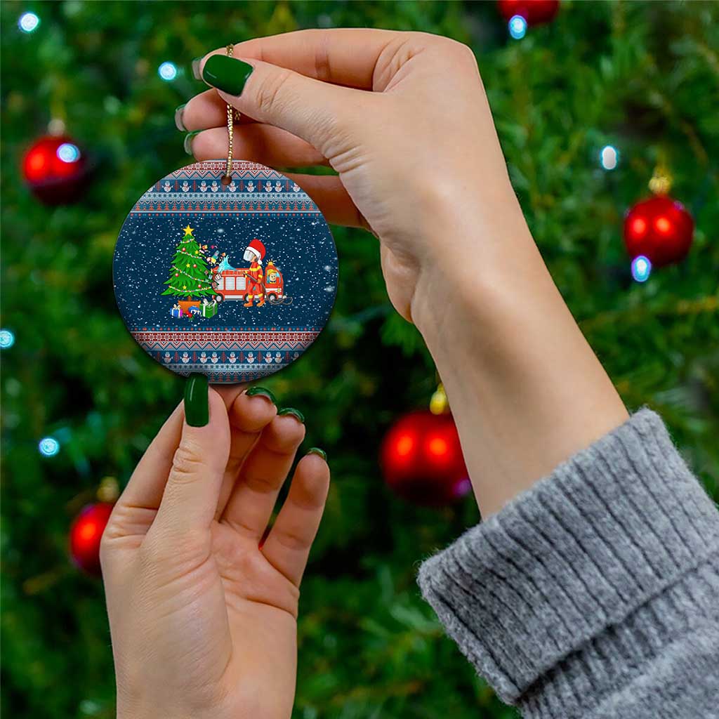 Flamingle Bells Xmas Christmas Ceramic Ornament Xmas Holiday Patterns - Wonder Print Shop