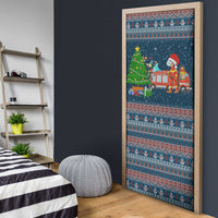 Flamingle Bells Xmas Christmas Door Cover Xmas Holiday Patterns - Wonder Print Shop