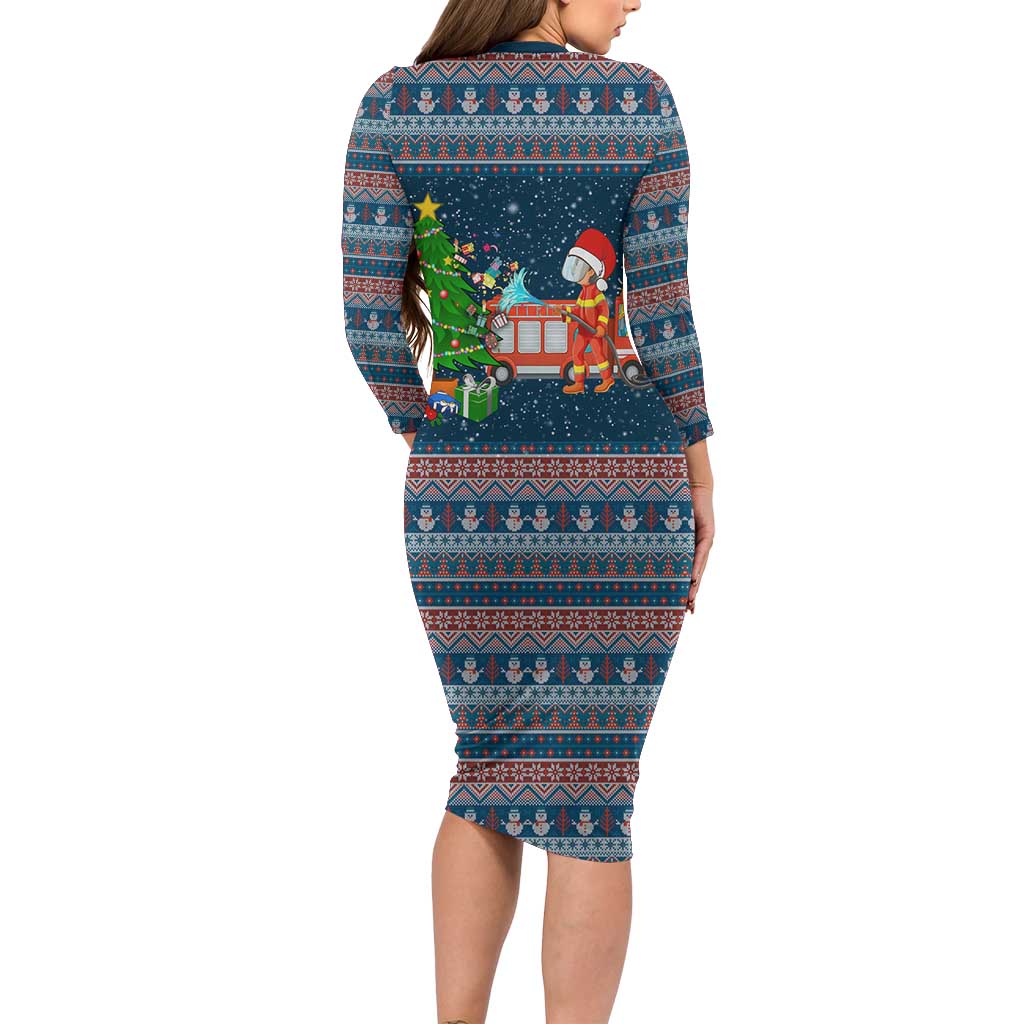 Flamingle Bells Xmas Christmas Family Matching Long Sleeve Bodycon Dress and Hawaiian Shirt Xmas Holiday Patterns - Wonder Print Shop