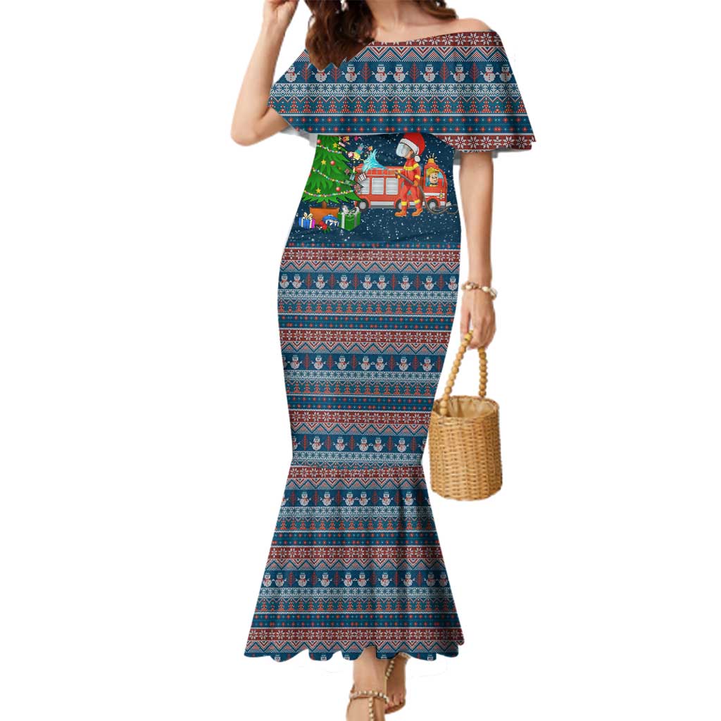 Flamingle Bells Xmas Christmas Family Matching Mermaid Dress and Hawaiian Shirt Xmas Holiday Patterns - Wonder Print Shop