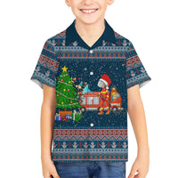 Flamingle Bells Xmas Christmas Family Matching Mermaid Dress and Hawaiian Shirt Xmas Holiday Patterns - Wonder Print Shop