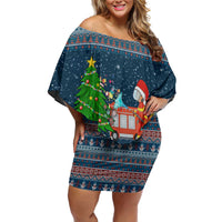 Flamingle Bells Xmas Christmas Family Matching Off Shoulder Short Dress and Hawaiian Shirt Xmas Holiday Patterns - Wonder Print Shop