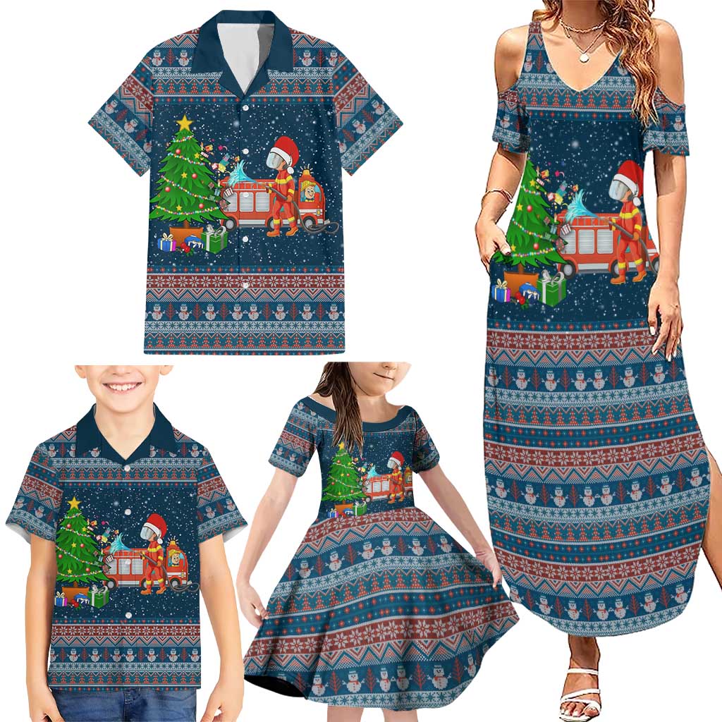 Flamingle Bells Xmas Christmas Family Matching Summer Maxi Dress and Hawaiian Shirt Xmas Holiday Patterns - Wonder Print Shop