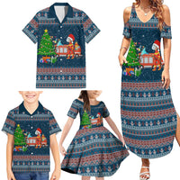 Flamingle Bells Xmas Christmas Family Matching Summer Maxi Dress and Hawaiian Shirt Xmas Holiday Patterns - Wonder Print Shop