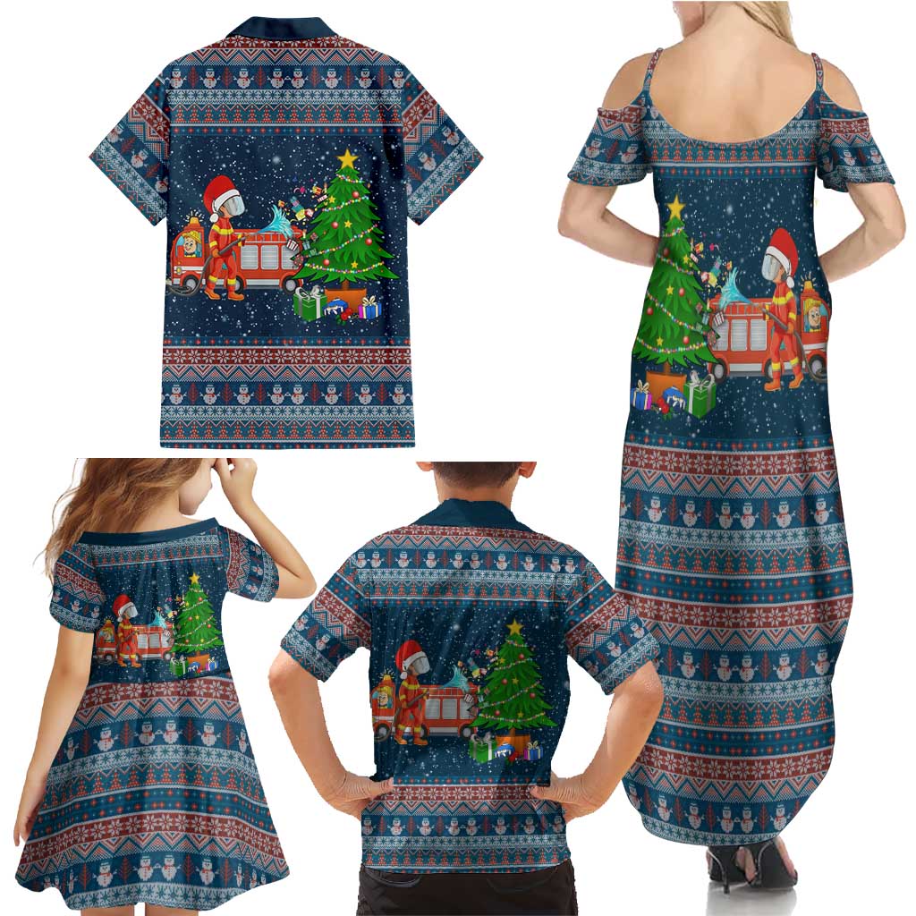 Flamingle Bells Xmas Christmas Family Matching Summer Maxi Dress and Hawaiian Shirt Xmas Holiday Patterns - Wonder Print Shop