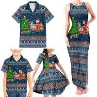 Flamingle Bells Xmas Christmas Family Matching Tank Maxi Dress and Hawaiian Shirt Xmas Holiday Patterns - Wonder Print Shop