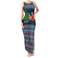 Flamingle Bells Xmas Christmas Family Matching Tank Maxi Dress and Hawaiian Shirt Xmas Holiday Patterns - Wonder Print Shop