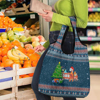 Flamingle Bells Xmas Christmas Grocery Bag Xmas Holiday Patterns - Wonder Print Shop