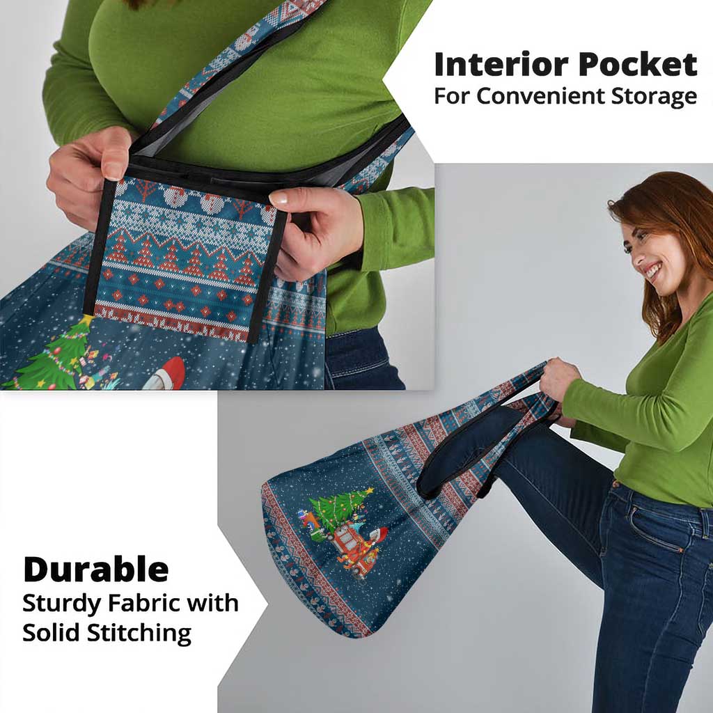 Flamingle Bells Xmas Christmas Grocery Bag Xmas Holiday Patterns - Wonder Print Shop