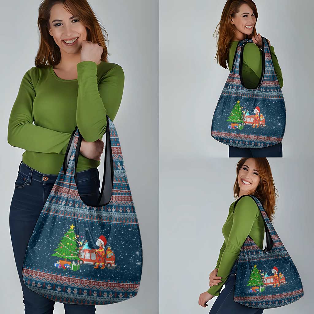 Flamingle Bells Xmas Christmas Grocery Bag Xmas Holiday Patterns - Wonder Print Shop