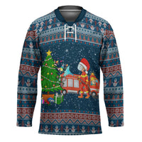 Flamingle Bells Xmas Christmas Hockey Jersey Xmas Holiday Patterns - Wonder Print Shop