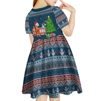 Flamingle Bells Xmas Christmas Kid Short Sleeve Dress Xmas Holiday Patterns - Wonder Print Shop