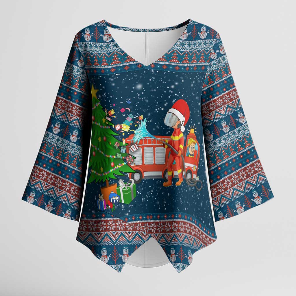 Flamingle Bells Xmas Christmas Kimono Sleeve Blouse Xmas Holiday Patterns - Wonder Print Shop
