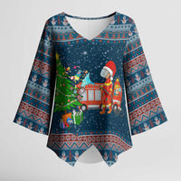 Flamingle Bells Xmas Christmas Kimono Sleeve Blouse Xmas Holiday Patterns - Wonder Print Shop