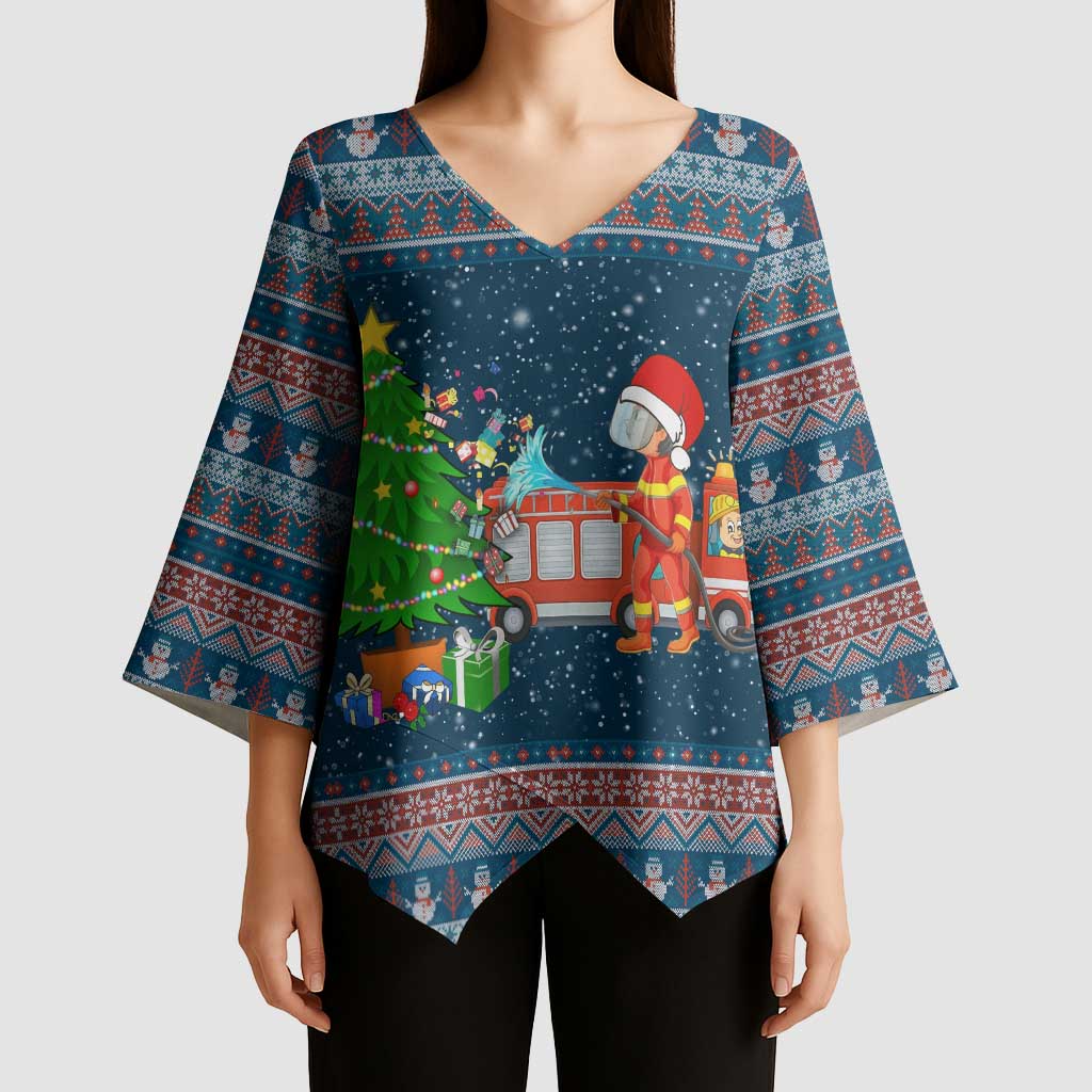 Flamingle Bells Xmas Christmas Kimono Sleeve Blouse Xmas Holiday Patterns - Wonder Print Shop