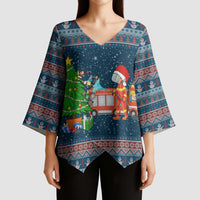 Flamingle Bells Xmas Christmas Kimono Sleeve Blouse Xmas Holiday Patterns - Wonder Print Shop