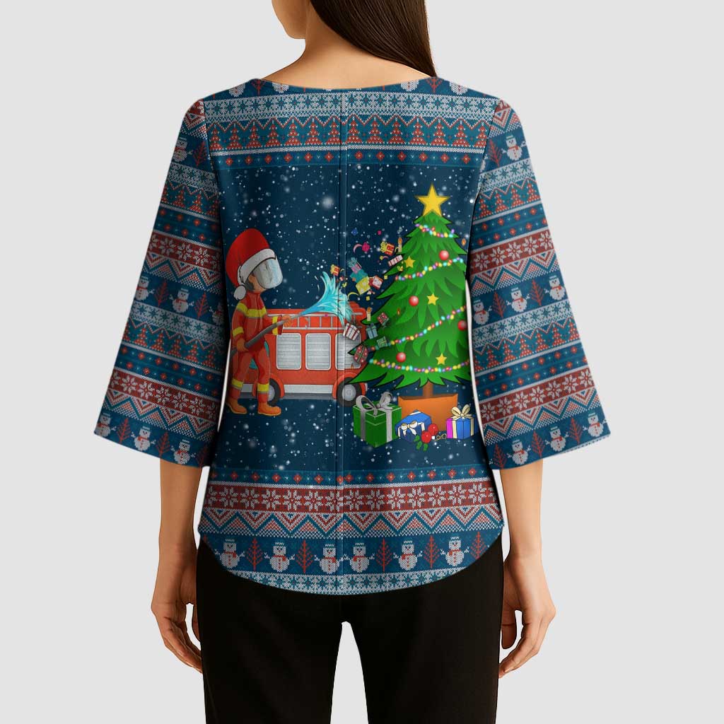 Flamingle Bells Xmas Christmas Kimono Sleeve Blouse Xmas Holiday Patterns - Wonder Print Shop