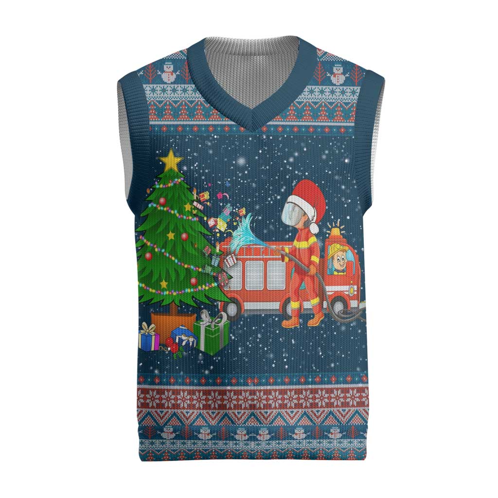 Flamingle Bells Xmas Christmas Knitted V-Neck Vest Xmas Holiday Patterns - Wonder Print Shop