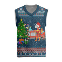 Flamingle Bells Xmas Christmas Knitted V-Neck Vest Xmas Holiday Patterns - Wonder Print Shop