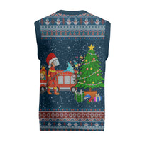 Flamingle Bells Xmas Christmas Knitted V-Neck Vest Xmas Holiday Patterns - Wonder Print Shop