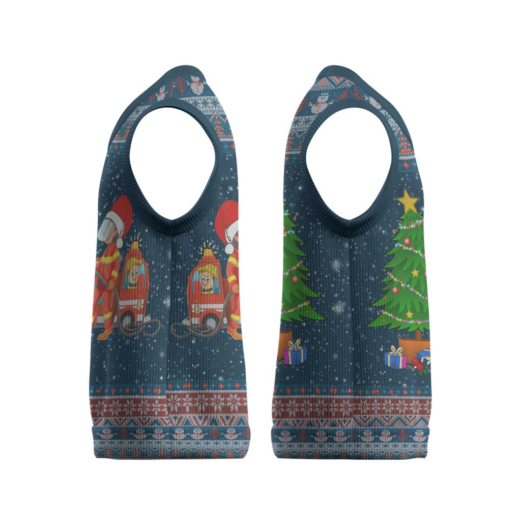 Flamingle Bells Xmas Christmas Knitted V-Neck Vest Xmas Holiday Patterns - Wonder Print Shop