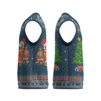 Flamingle Bells Xmas Christmas Knitted V-Neck Vest Xmas Holiday Patterns - Wonder Print Shop