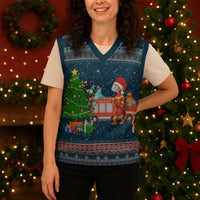 Flamingle Bells Xmas Christmas Knitted V-Neck Vest Xmas Holiday Patterns - Wonder Print Shop