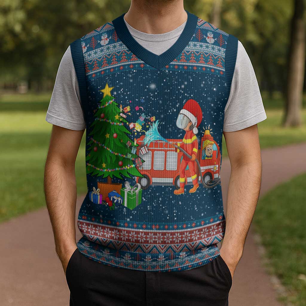 Flamingle Bells Xmas Christmas Knitted V-Neck Vest Xmas Holiday Patterns - Wonder Print Shop