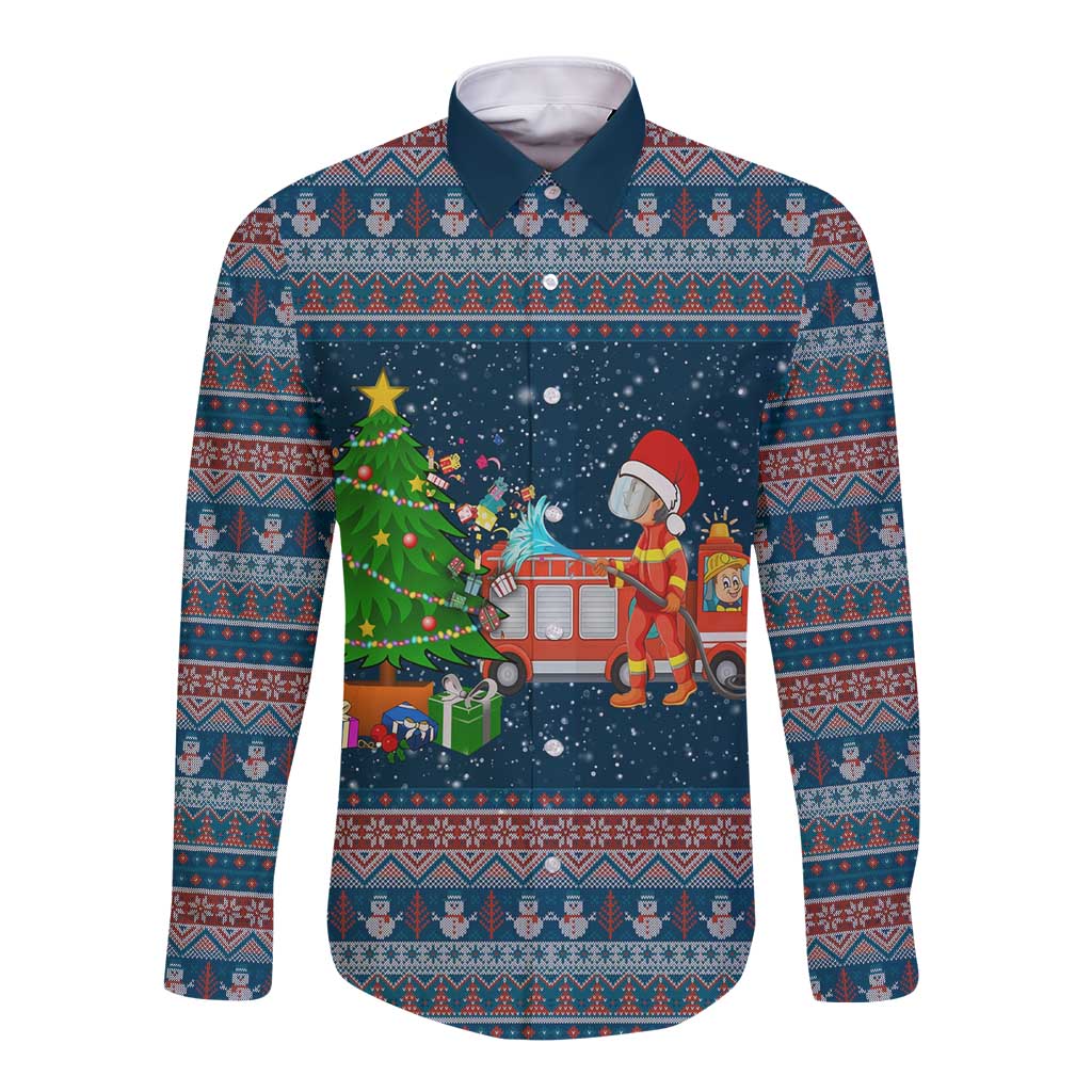 Flamingle Bells Xmas Christmas Long Sleeve Button Shirt Xmas Holiday Patterns - Wonder Print Shop