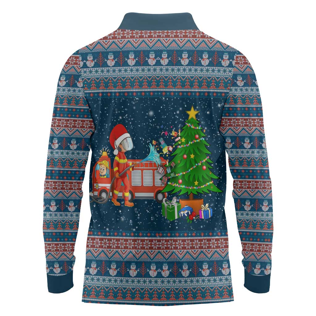 Flamingle Bells Xmas Christmas Long Sleeve Polo Shirt Xmas Holiday Patterns - Wonder Print Shop