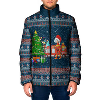 Flamingle Bells Xmas Christmas Padded Jacket Xmas Holiday Patterns - Wonder Print Shop