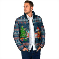 Flamingle Bells Xmas Christmas Padded Jacket Xmas Holiday Patterns - Wonder Print Shop